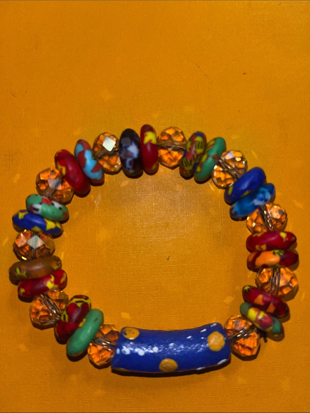 Colorful Beaded Stretch Bracelet - Polychrome